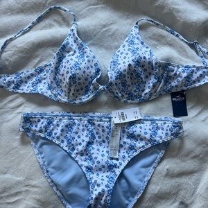 Hollister Light Blue Floral Bikini